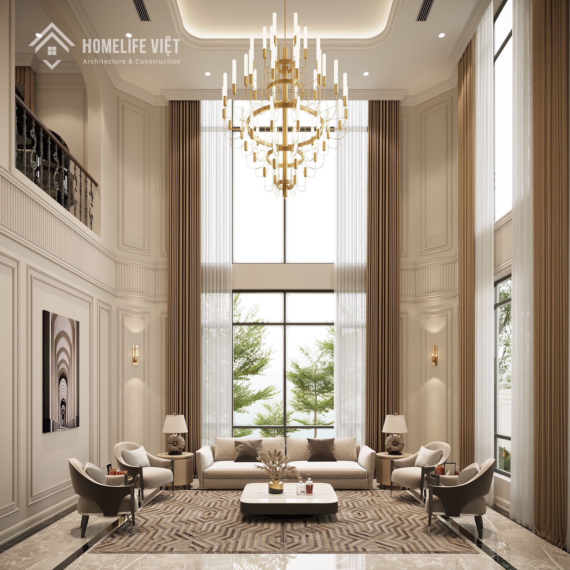 Thiết kế nội thất Biệt thự Tân Cổ Điển