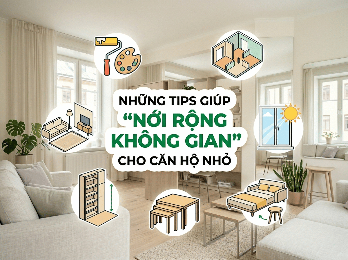 TIPS GIÚP “NỚI RỘNG KHÔNG GIAN” CHO CĂN HỘ NHỎ